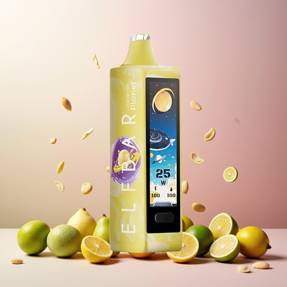 Elf Bar Planet 25000 Puffs Engangs Vape Norge Engros - Sitron Lime (5% Nikotin, 18ml, 800mAh, Mesh Coil)