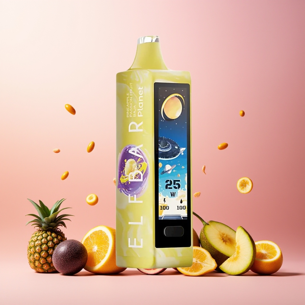 Elf Bar Planet 25000 Puffs Norge Engros Vape til engangsbruk Ananas Passionsfrukt Baja – 5% Nikotin, 18ml, 800mAh, Mesh Coil