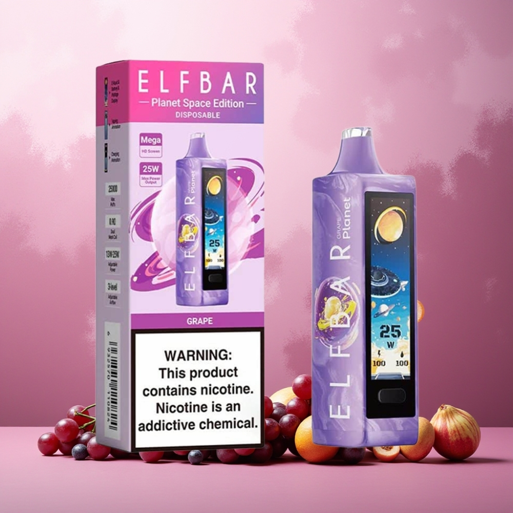 Elf Bar Planet 25000 Puffs Vape til engangsbruk Drupe Norge Engros – 18ml, 5% Nikotin, 800mAh Oppladbar Batteri, Mesh Coil