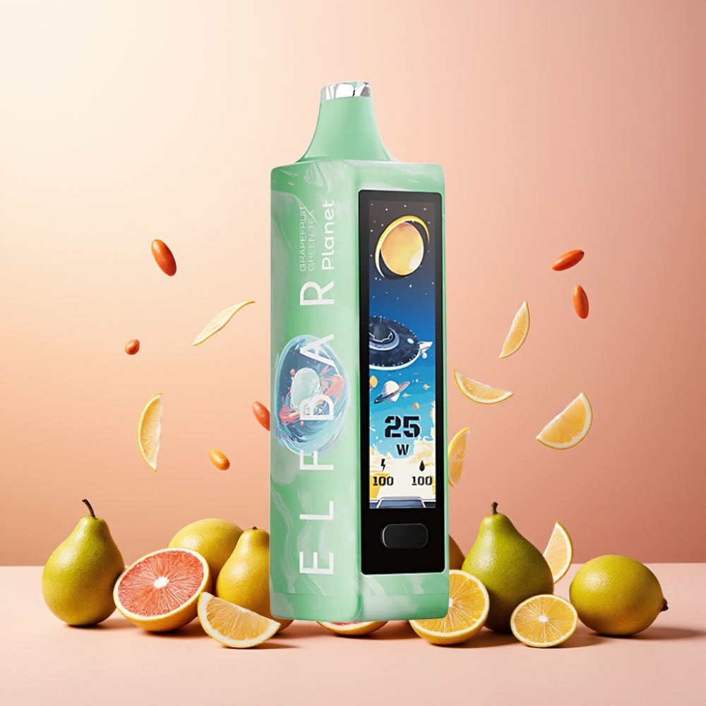 Elf Bar Planet 25000 Puffs Vape til engangsbruk Grapefrukt Grønn Te Norge Engros – 5% Nikotin, 18ml, 800mAh, Mesh Coil