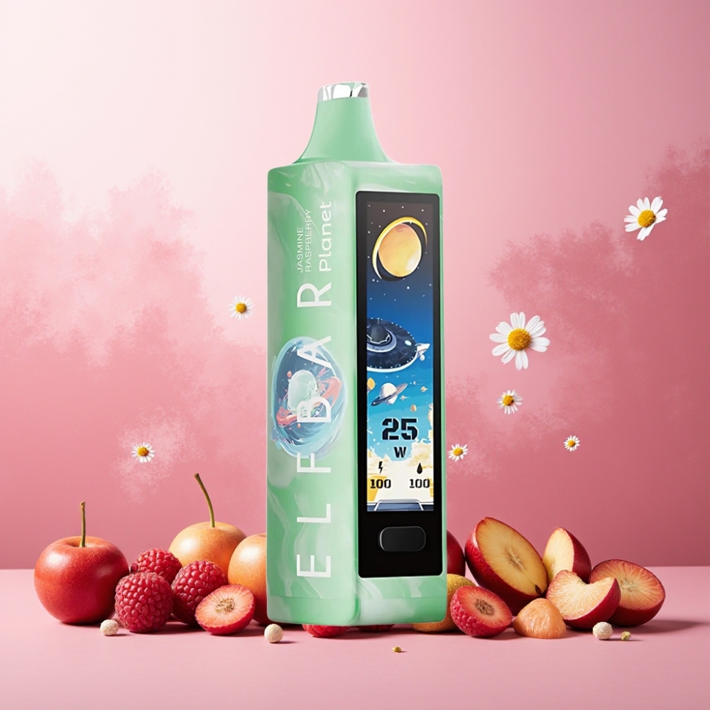 Elf Bar Planet 25000 Puffs Vape til engangsbruk Jasmin Bringebær – Norge Engros – 5% Nikotin, 18ml, 800mAh