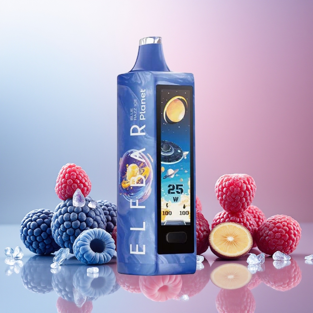 Elf Bar Planet 25000 Puffs Vape til engangsbruk Norge Engros – Blå Bringebær Is, 5% Nikotin, 18ml, 800mAh, Mesh Coil