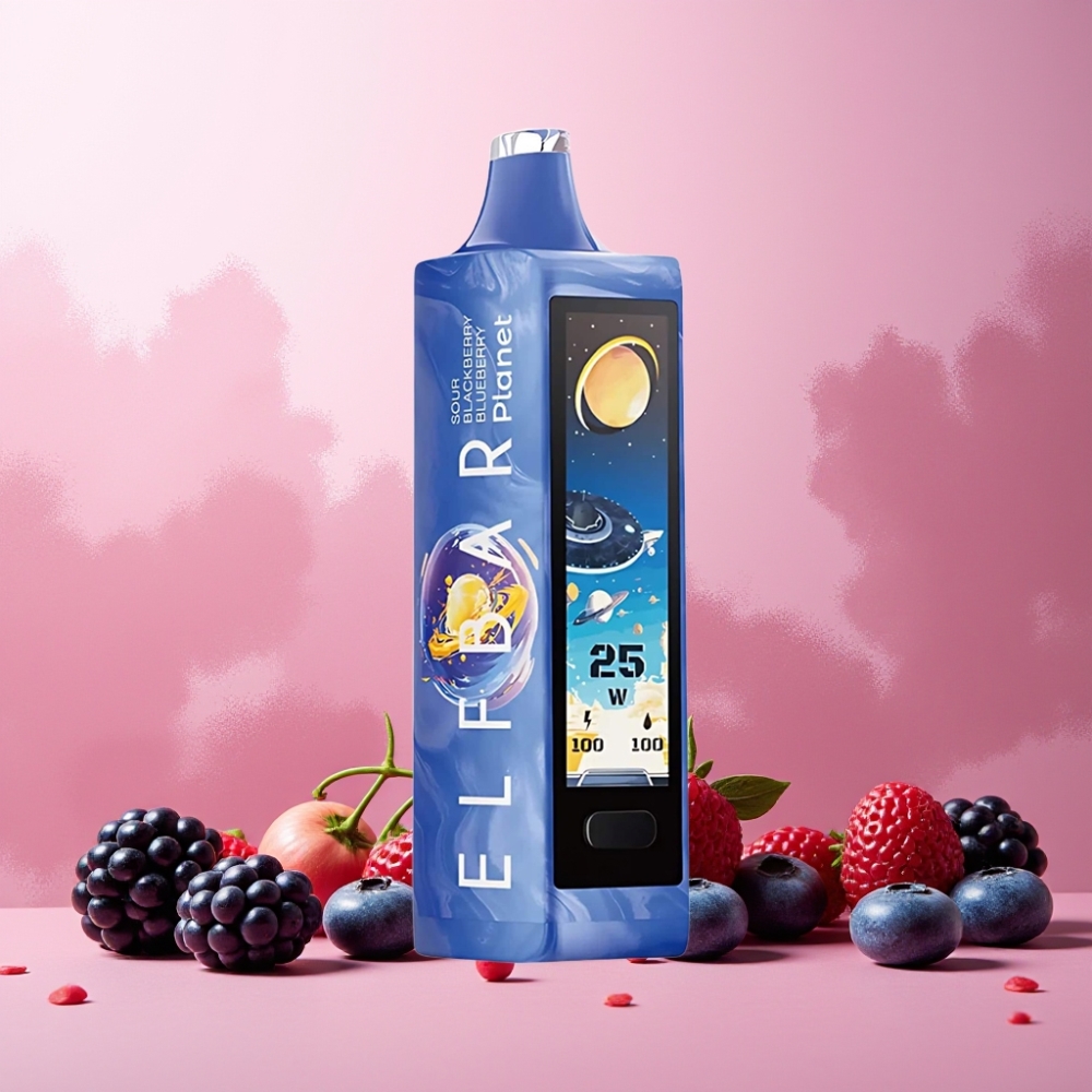 Elf Bar Planet 25000 Puffs Vape til engangsbruk Sour Svartbringebær Blåbær Norge Engros – 5% Nikotin, 18ml, 800mAh