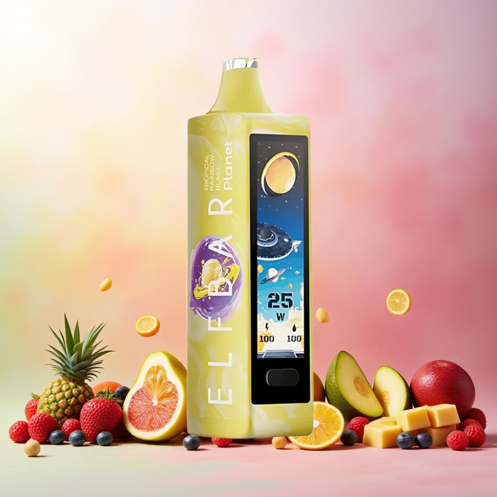 Elf Bar Planet 25000 Puffs Vape til engangsbruk Tropisk Regnbue Eksplosjon – Norge Engros – 5% Nikotin, 18ml E-væske, 800mAh Oppladbar Batteri