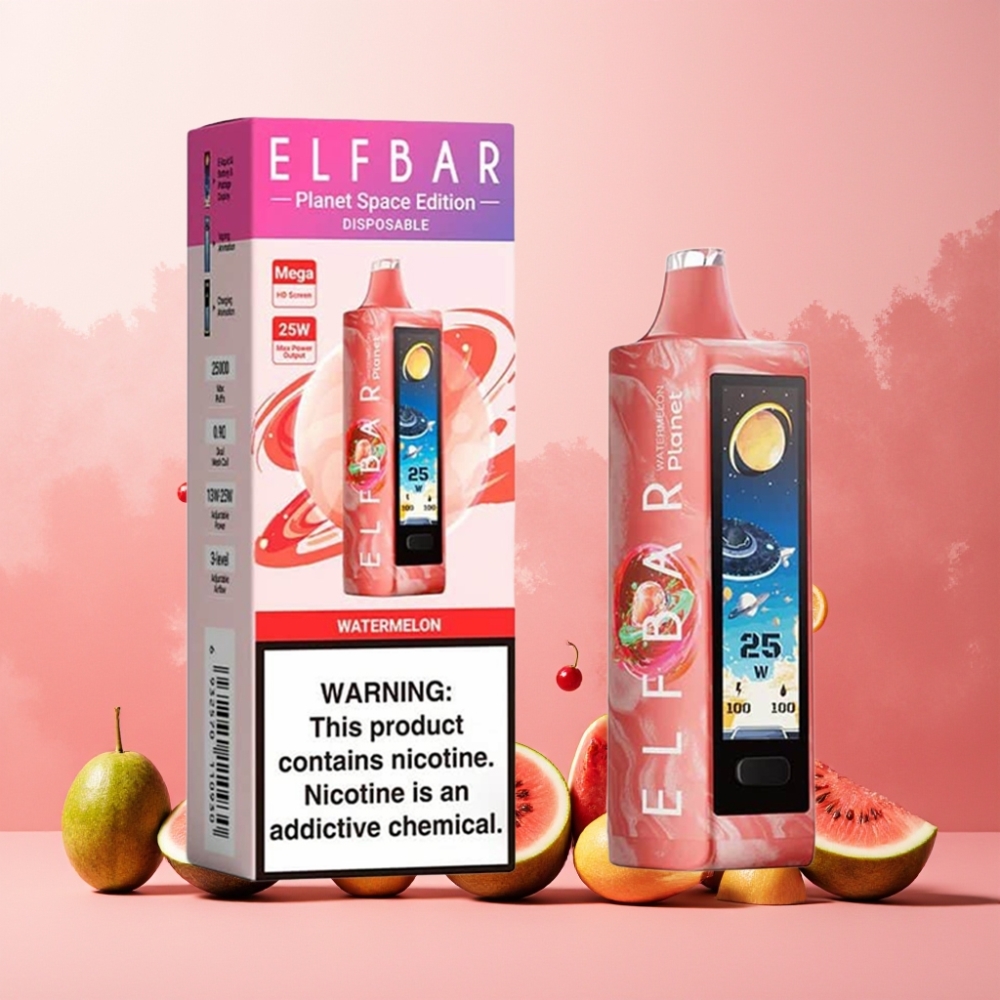 Elf Bar Planet 25000 Puffs Vape til engangsbruk Vannmelon Norge Engros – 5% Nikotin, 18ml, 800mAh