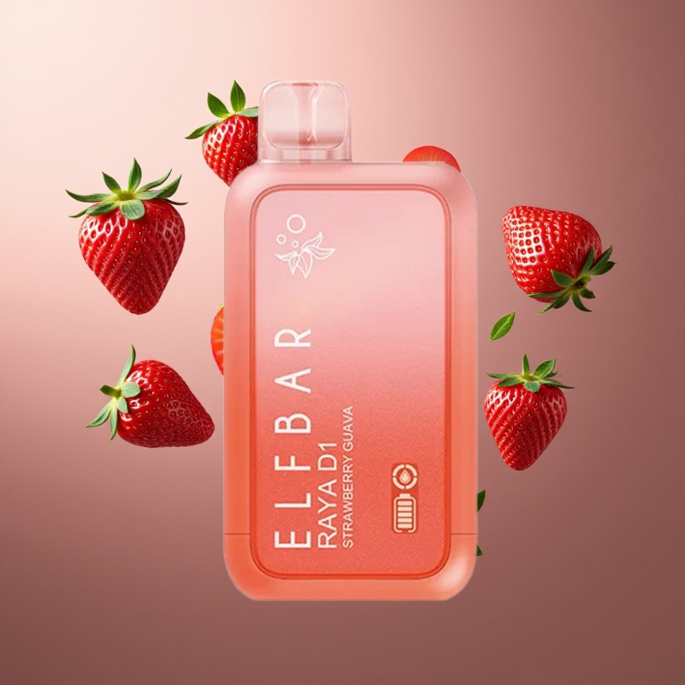 Elf Bar Raya D1 Norge Engros 13000 Puffs 18ml 650mAh Type-C Jordbær Guava Vape til Engangsbruk