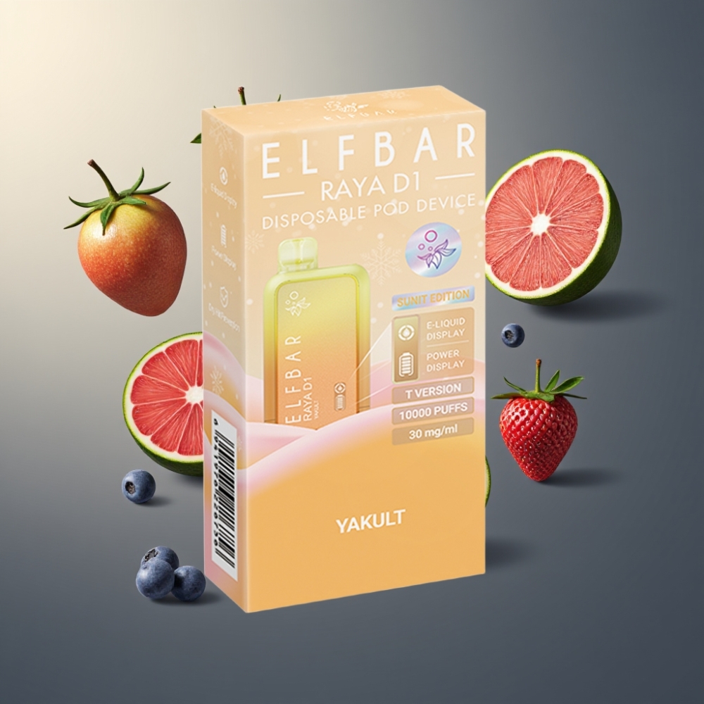 Elf Bar Raya D1 Norge Engros 13000 Puffs 18ml 650mAh Type-C Ladbar Engangsvape Yakult