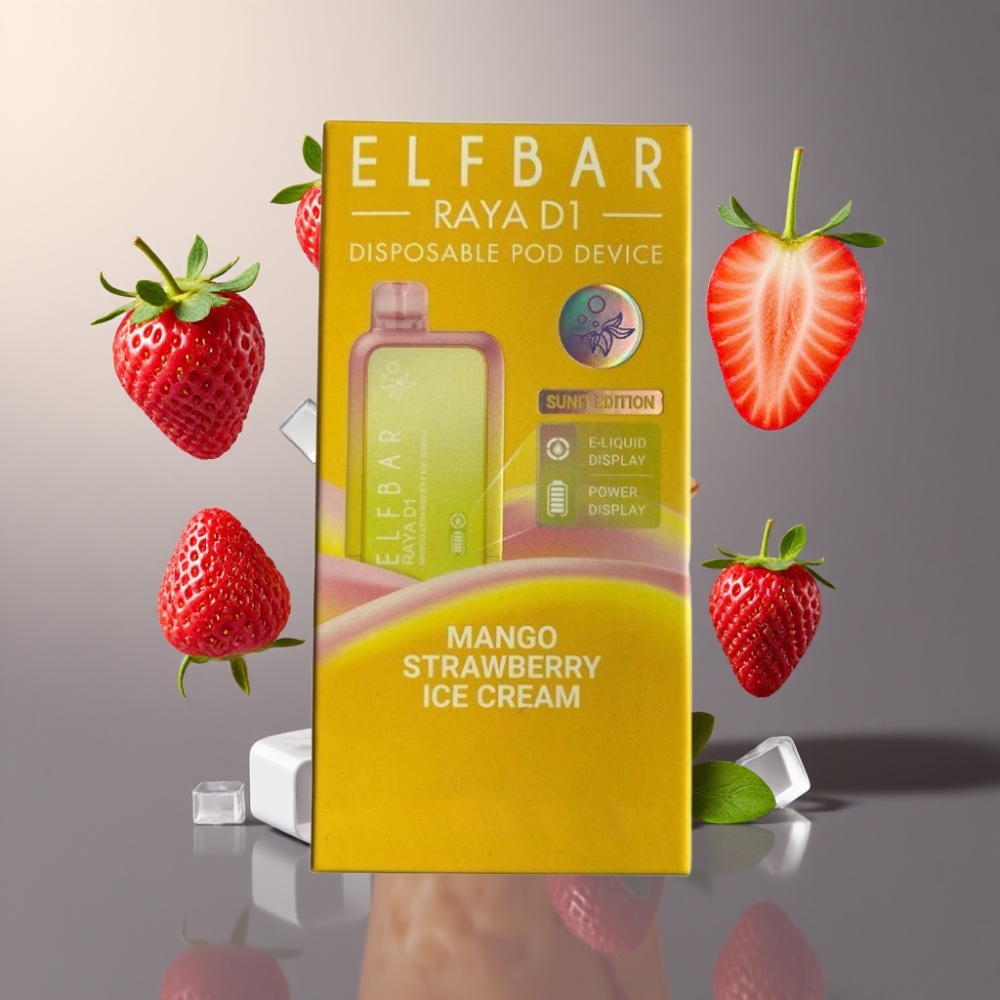 Elf Bar Raya D1 Norge Engros 13000 Puffs 18ml 650mAh Type-C Ladeport Vape til Engangsbruk Mango Jordbær Iskrem