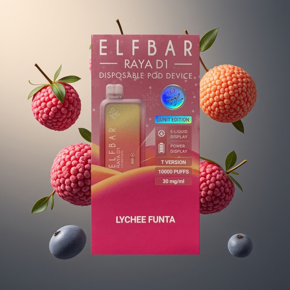 Elf Bar Raya D1 Norge Engros 13000 Puffs 18ml 650mAh Type-C Lysjebær Aroma Engangsvape
