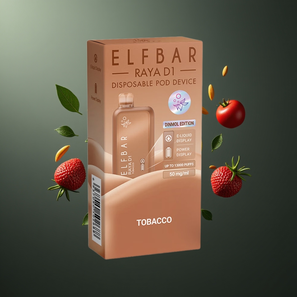 Elf Bar Raya D1 Norge Engros – 13000 Puffs, 18ml, 650mAh, Type-C-lading, Tobakk