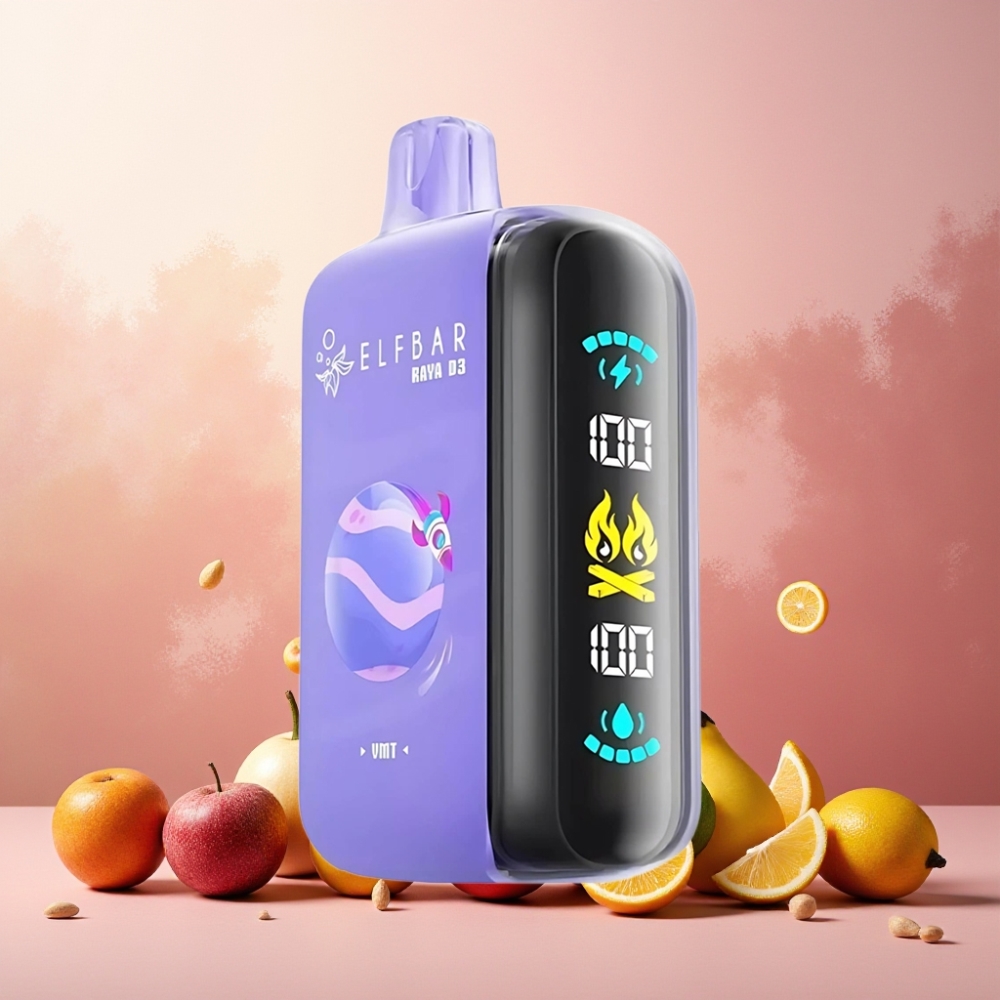 ELF BAR RAYA D3 25000 Puffs Norge Engros Vape til engangsbruk – 23ml, 850mAh, Type-C, 5% Nikotin, Storskjerm, 20 Smaker