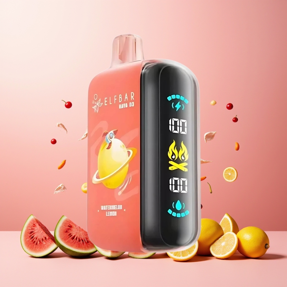ELF BAR RAYA D3 25000 Puffs Norge Engros Vape til engangsbruk Vannmelon Sitron – 23ml, 5% Nikotin, 850mAh Oppladbar, Type-C