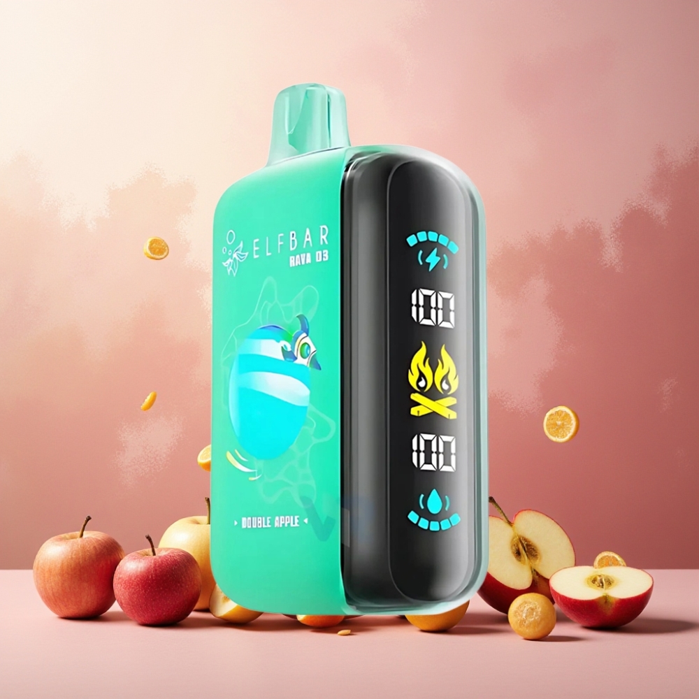 ELF BAR RAYA D3 25000 Puffs Norge engros Vape til engangsbruk Dobbel Eple – 23ml, 5% Nikotin, 850mAh Oppladbar, Type-C