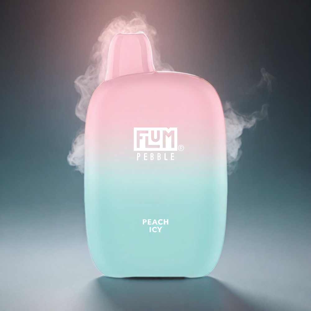 Flum Pebble 6000 Norge Engros – 10ml E-væske, 5% Nikotin, 500mAh Batteri, Mesh Coil, Type-C Lading – Fersken Is