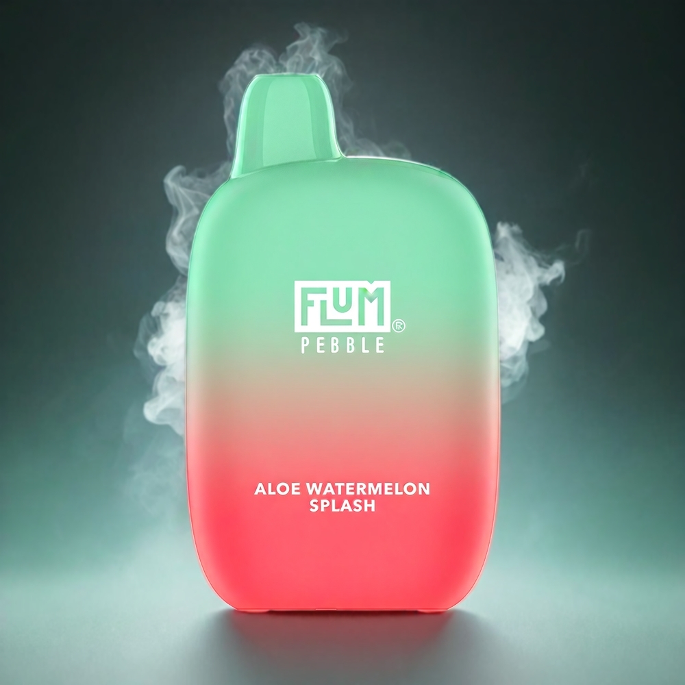Flum Pebble 6000 Norge engros – 10ml E-væske, 5% Nikotin, 500mAh Batteri, Type-C Ladning, Mesh Coil – Aloe Vannmelonsprut