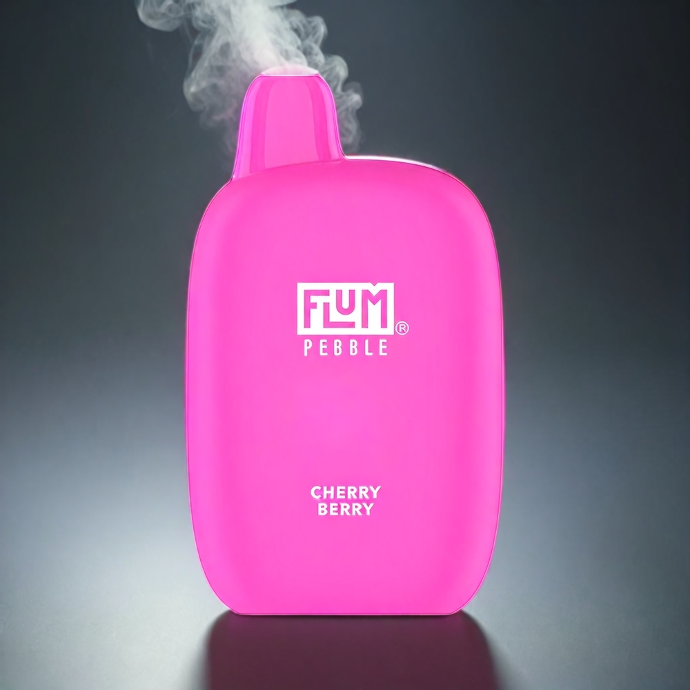 Flum Pebble 6000 Norge engros – 10ml e-væske, 5% nikotin, 500mAh batteri, Type-C lading, Mesh Coil – Kirsebær og bær smak