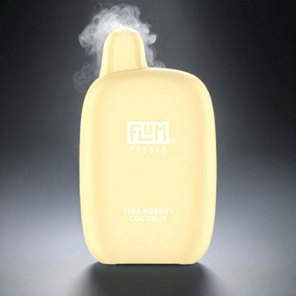 Flum Pebble Norge engros 6000 Puffs 10ml 5% Nikotin 500mAh Type-C Mesh Coil Jordbær Kokosnott