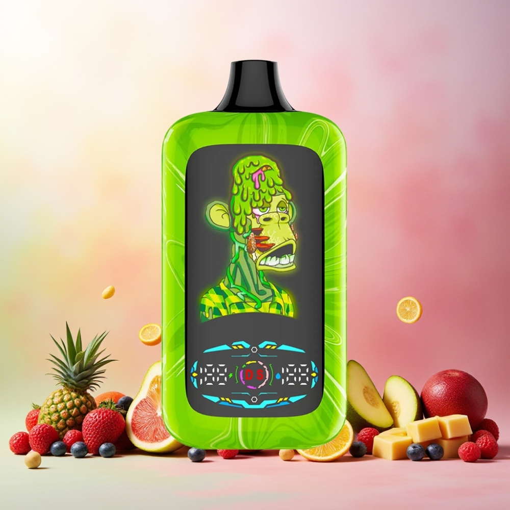 Fumot Digital Monkey Norge Engros 40000 Puffs Vape til engangsbruk Tropisk Regnbue Eksplosjon med Dual Mesh Coil, 850 MAH Batteri, Type-C Port, Nikotininnhold 0%,2%,3%,5%