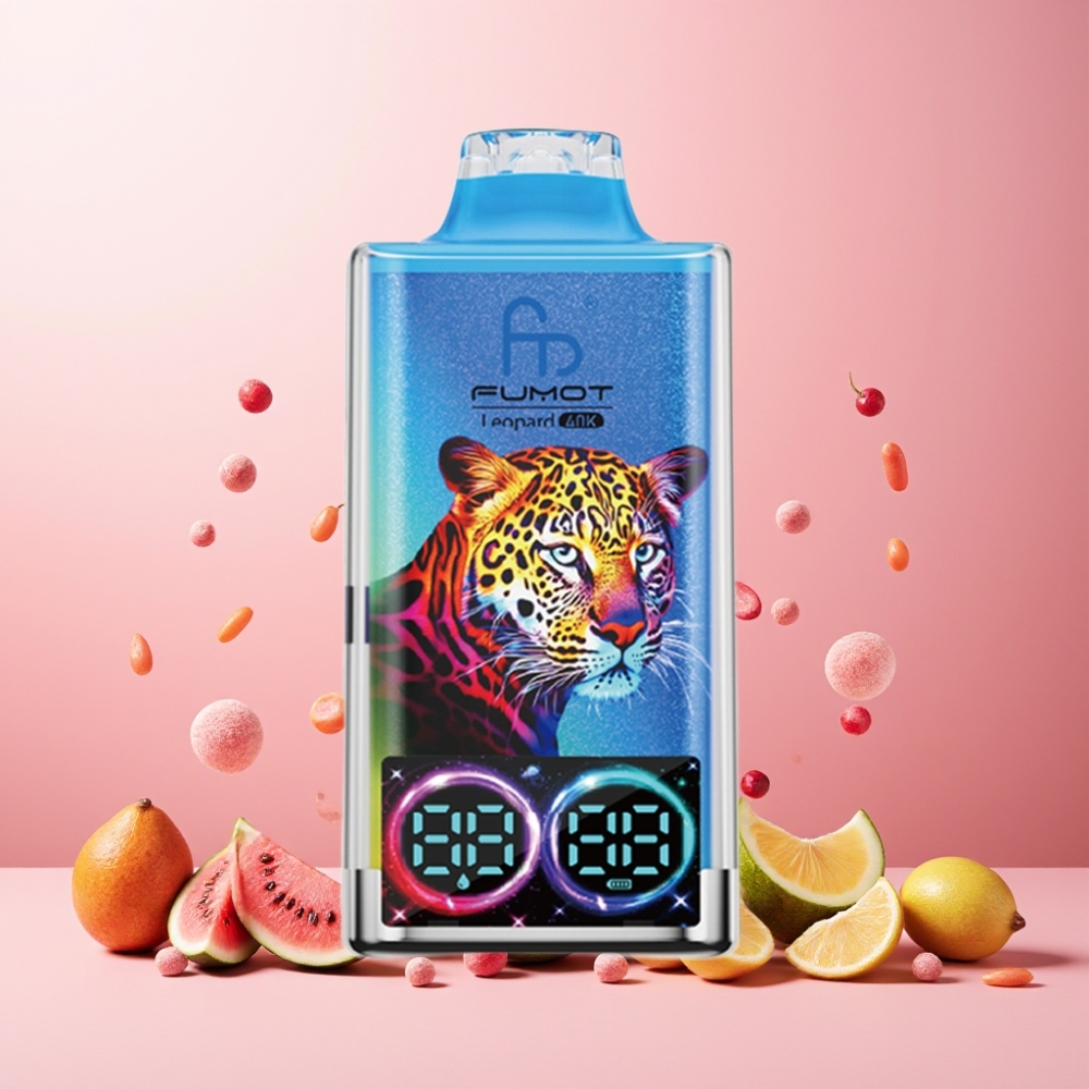 Fumot Leopard 40K Puffs Norge Engros Vape til engangsbruk Vannmelon Tyggegummi – 700mAh, Dual Mesh, 40000 Puffs, Type-C