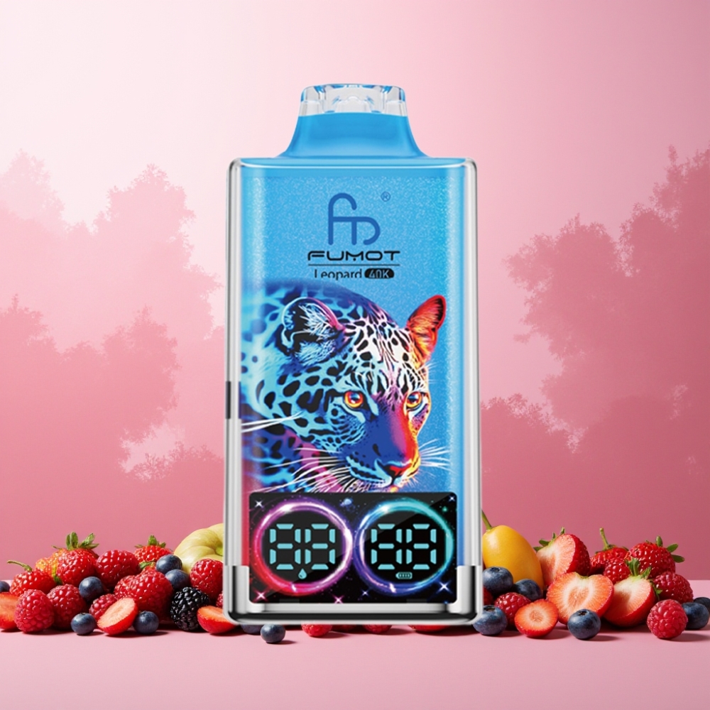 Fumot Leopard Norge Engros 40K Puffs Vape til engangsbruk Blandede Bær – 700mAh, Dual Mesh, Type-C-lading, Digitale Oljekraftvisning