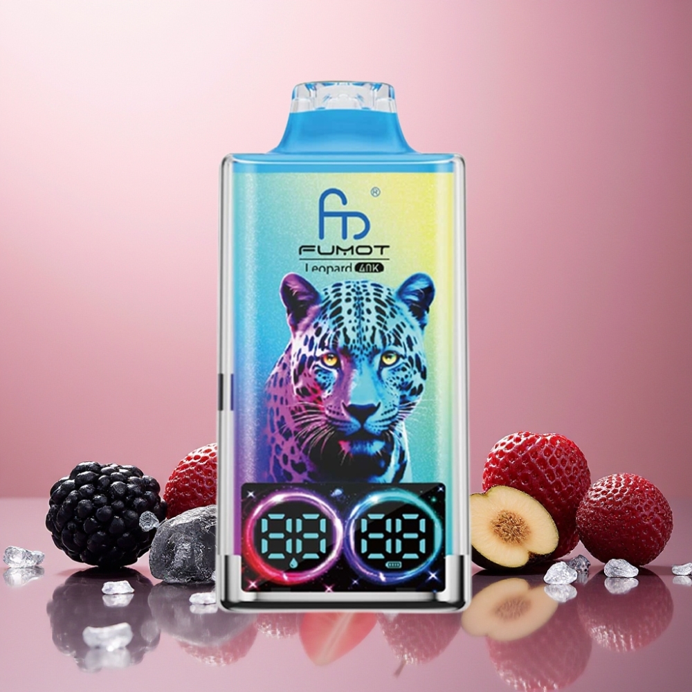 Fumot Leopard Norge Engros 40K Puffs Vape til engangsbruk Svart Drage Is med 700mAh Batteri, Dual Mesh & Type-C Lading