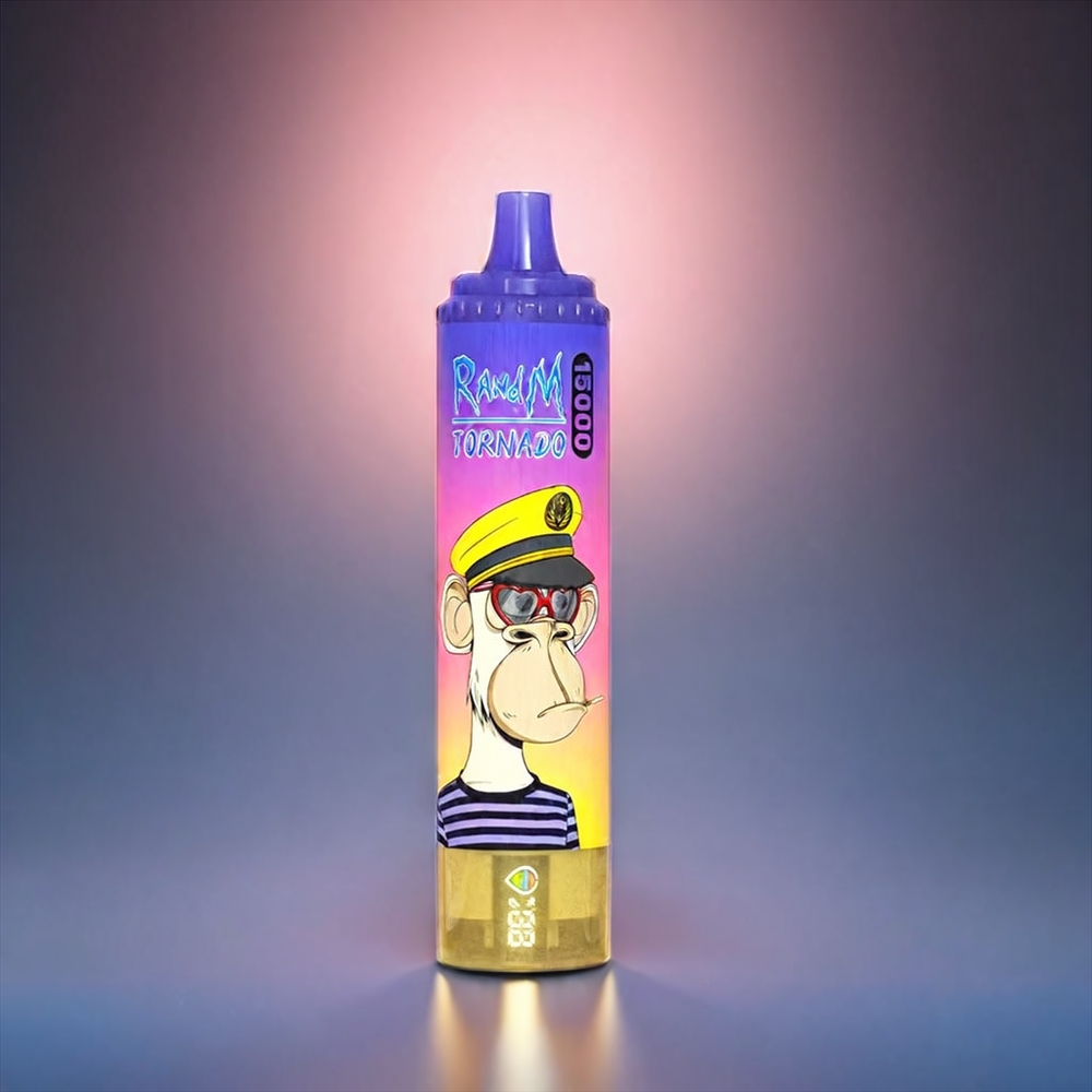 Fumot RandM Tornado 15000 Puffs Norge Engros 25ml 850mAh Type-C LCD Maskespole Fersken Blåbær Godteri