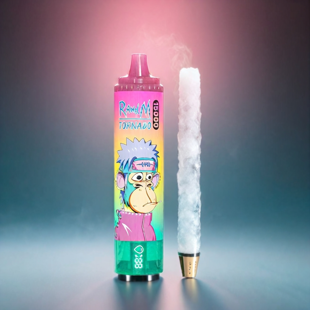Fumot RandM Tornado 15000 Puffs Norge Engros – Jordbær Is – 25ml / 850mAh – Type-C – LCD