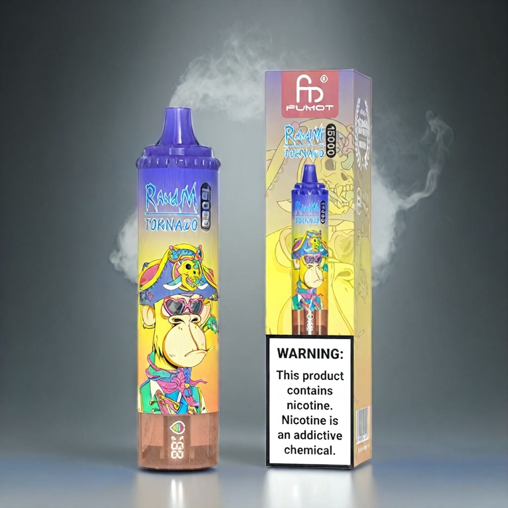 Fumot RandM Tornado 15000 Puffs Norge Engros Vape Cola Is 25ml 850mAh Type-C LCD Skjerm