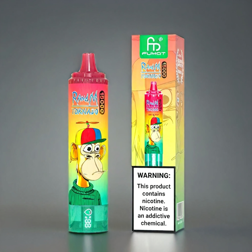 Fumot RandM Tornado 15000 Puffs Norge Engros Vape Jordbær Kiwi 25ml 850mAh