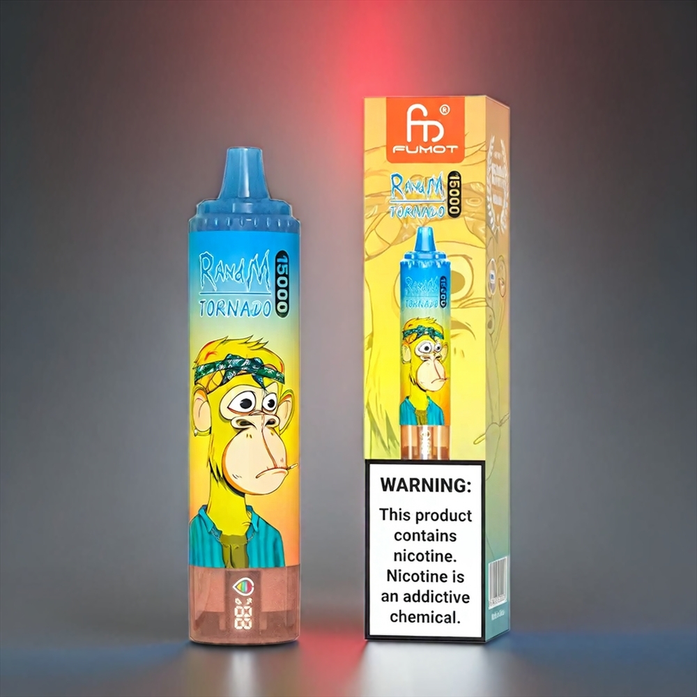 Fumot RandM Tornado 15000 Puffs Norge engros 25ml 850mAh Jordbær Type-C LCD