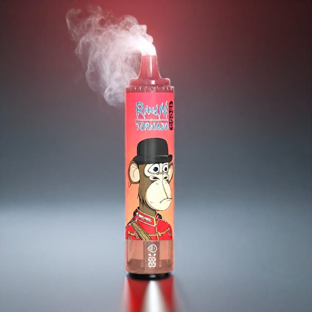 Fumot RandM Tornado 15000 Puffs Norge engros – 25ml Kapasitet, 850mAh, Mesh Coil, Rød Energi Is