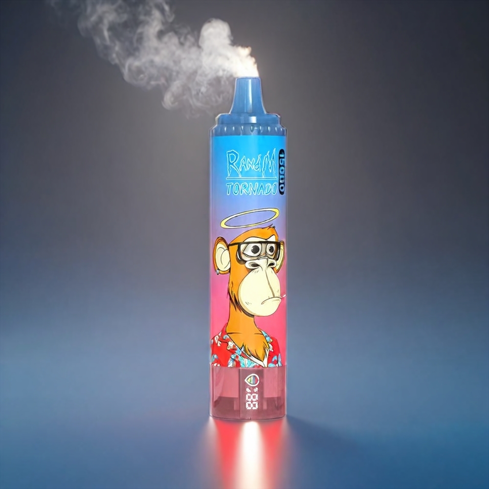 Fumot RandM Tornado Norge Engros 15 000 Puffs 25ml Blå Bringebær USB-C LCD 850mAh Mesh Coil