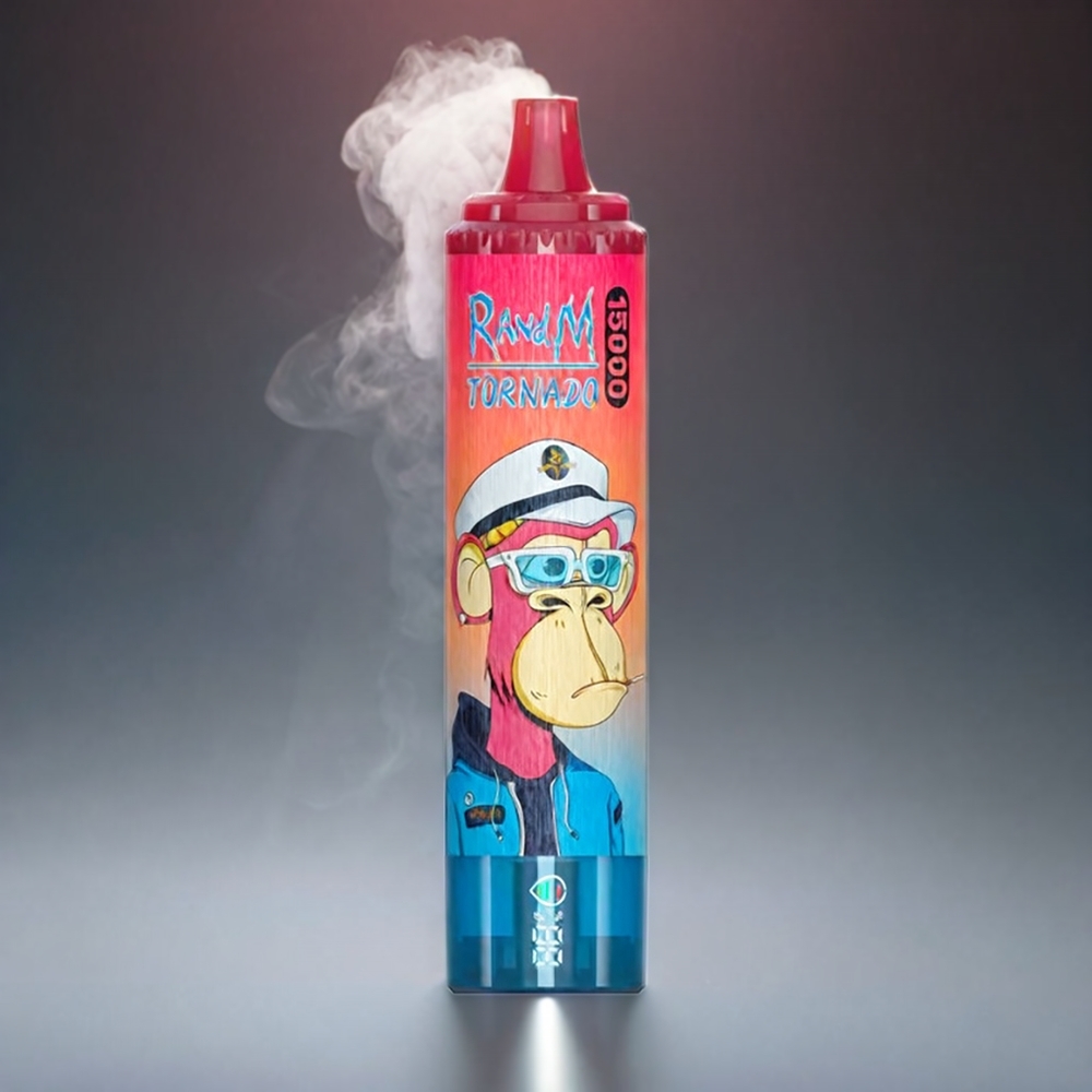 Fumot RandM Tornado Norge engros 15 000 Puffs 25ml 850mAh Type-C LCD Kirsebær