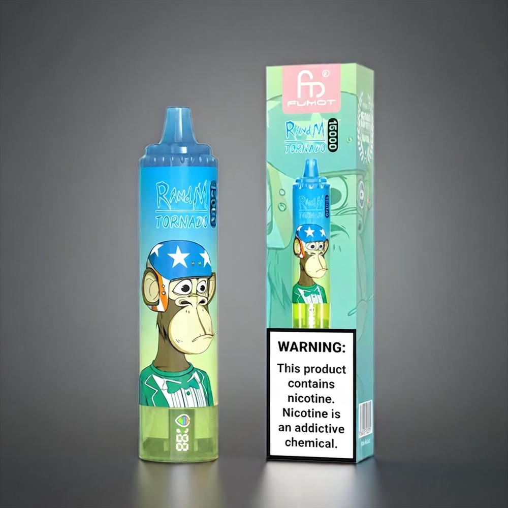 Fumot Randm Tornado 15000 Puffs Norge engros Vape Gummy Bear 25ml 850mAh Type-C LCD Skjerm