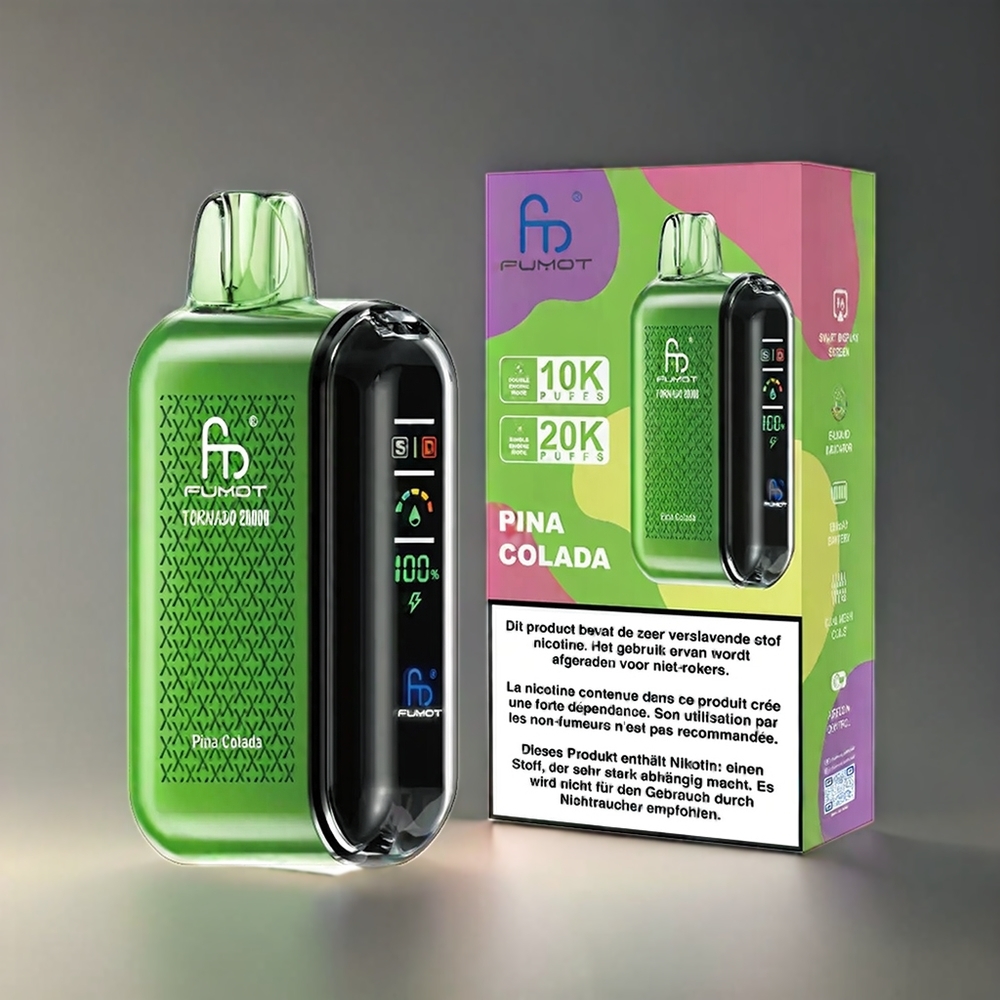Fumot Tornado 20000 Puffs Norge Engros – 20ml E-liquid, 850mAh, Dual Mesh Coil, Pina Colada