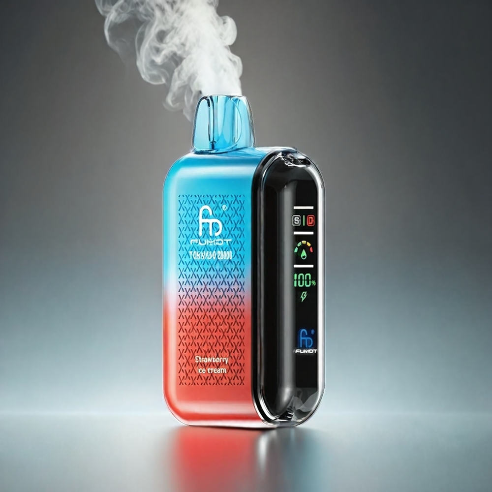 Fumot Tornado 20000 Puffs Norge Engros – Jordbær Iskrem med 20ml E-væske, 850mAh Batteri & Smart Display