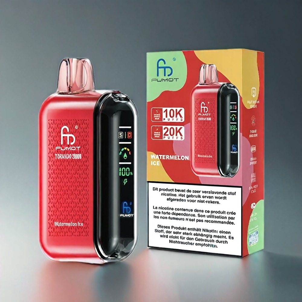 Fumot Tornado 20000 Puffs Norge Engros Vannmelon Is med Dual Mesh Coil og 850mAh Batteri