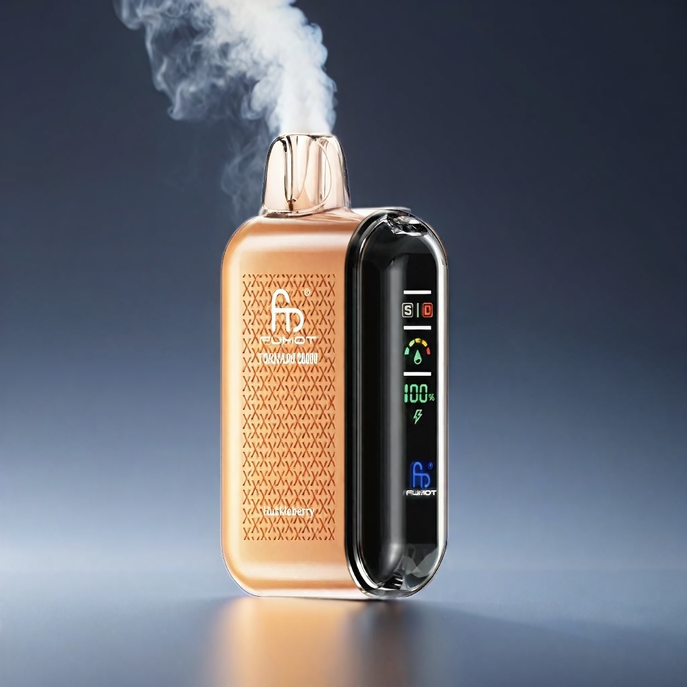 Fumot Tornado 20000 Puffs Norge Engros Vape Blåbær med Dual Mesh Coil, 20ml E-liquid og Smart Display