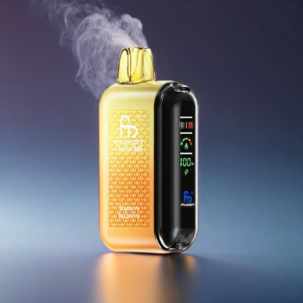 Fumot Tornado 20000 Puffs Norge Engros Vape Blåbær og Bringebær med Dual Mesh Coil, 20ml E-liquid, 850mAh Batteri, Smart Display og Airflow Control