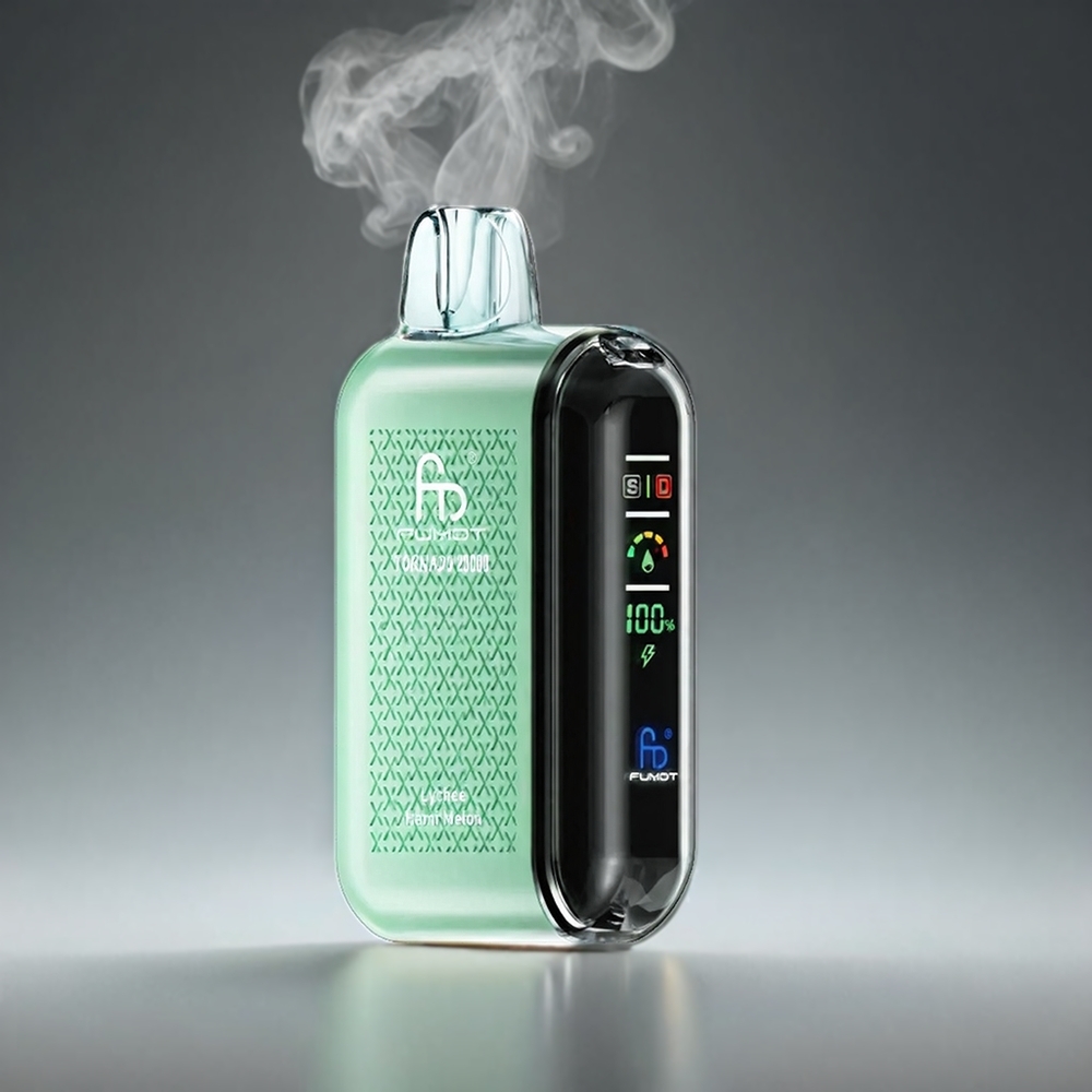 Fumot Tornado 20000 Puffs Norge Engros Vape med 20ml E-væske, 850mAh Battery, Dual Mesh Coil og Smart Display – Litchi Hami Melon