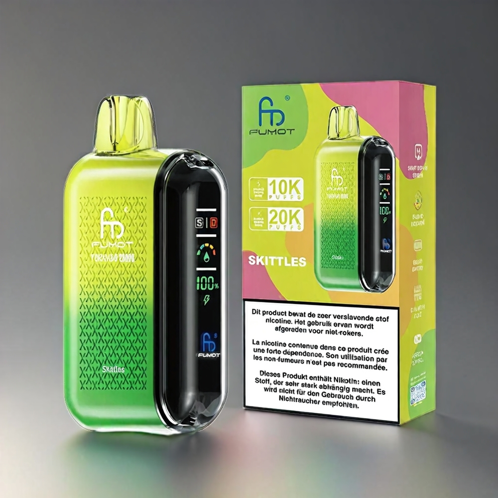 Fumot Tornado 20000 Puffs Norge Engros med 20ml E-liquid, Dual Mesh Coil og Smart Display