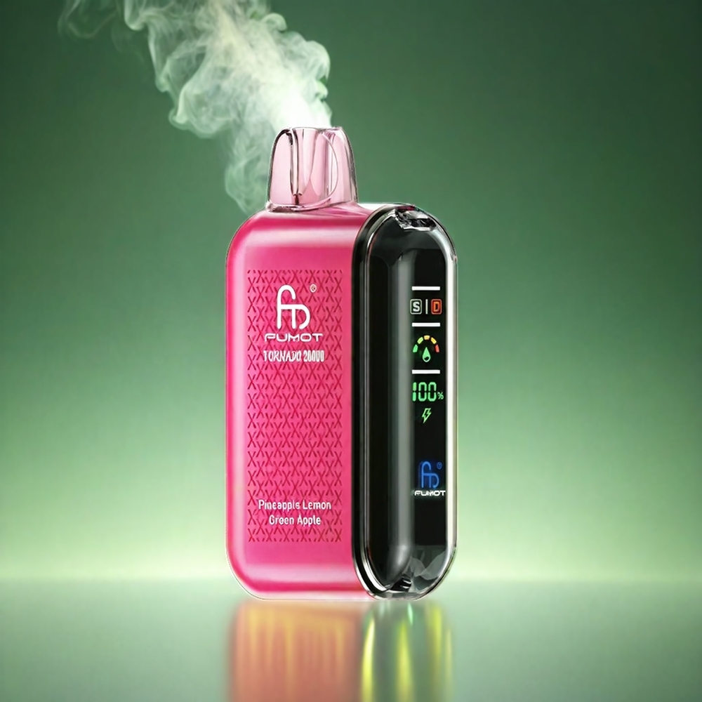 Fumot Tornado 20000 Puffs Norge engros – Ananas Sitron Grønt Eple – Dual Mesh Coil, 20ml E-liquid, 850mAh Batteri