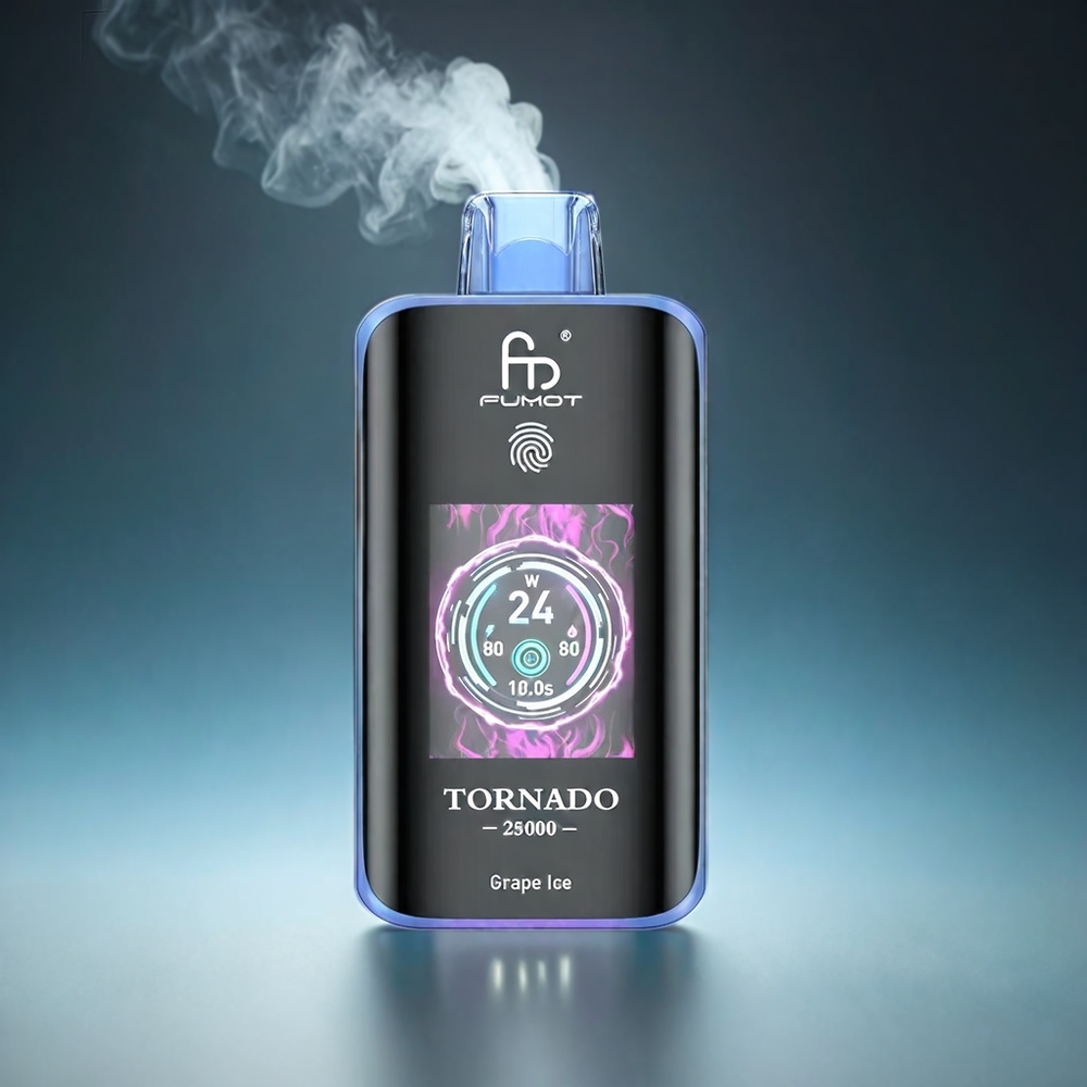 Fumot Tornado 25000 Puffs Norge Engros med HD Screen, 700mAh Batteri og 20ml Druelis Fylt Væske