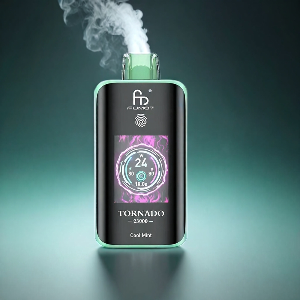 Fumot Tornado 25000 Puffs Norge Engros med HD Skjerm, 700mAh Batteri og Cool Mint Smak