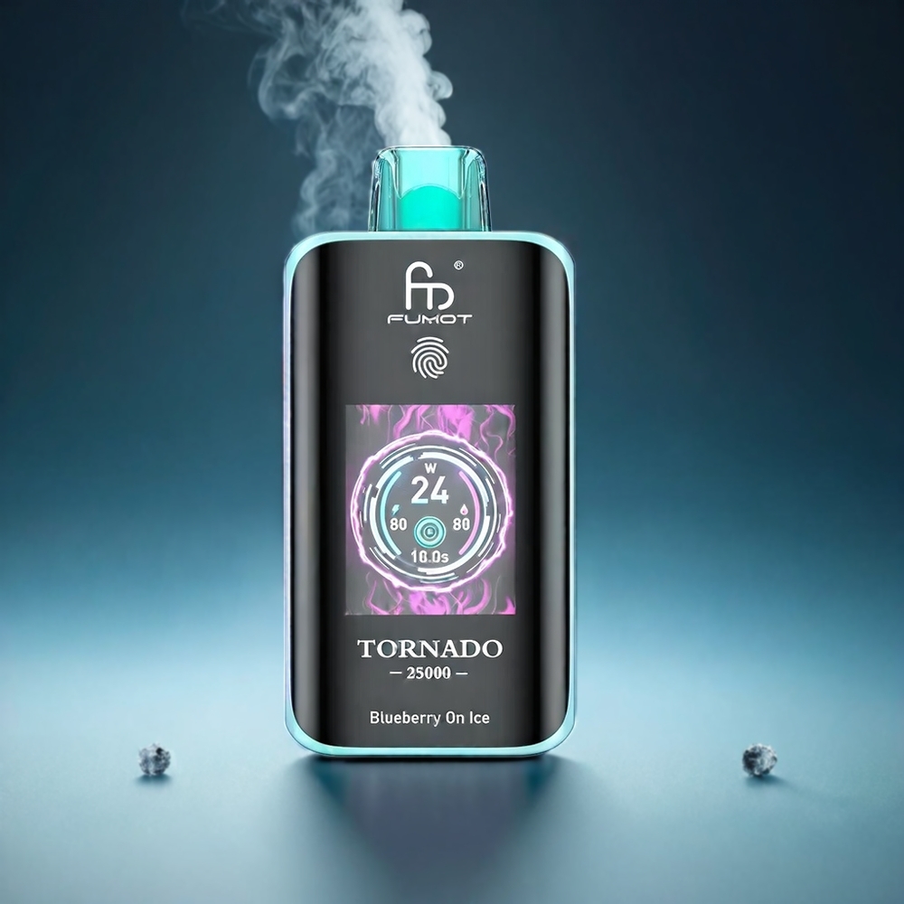 Fumot Tornado 25000 Puffs Norge Engros med HD-skjerm, 700mAh batteri og blåbær på is