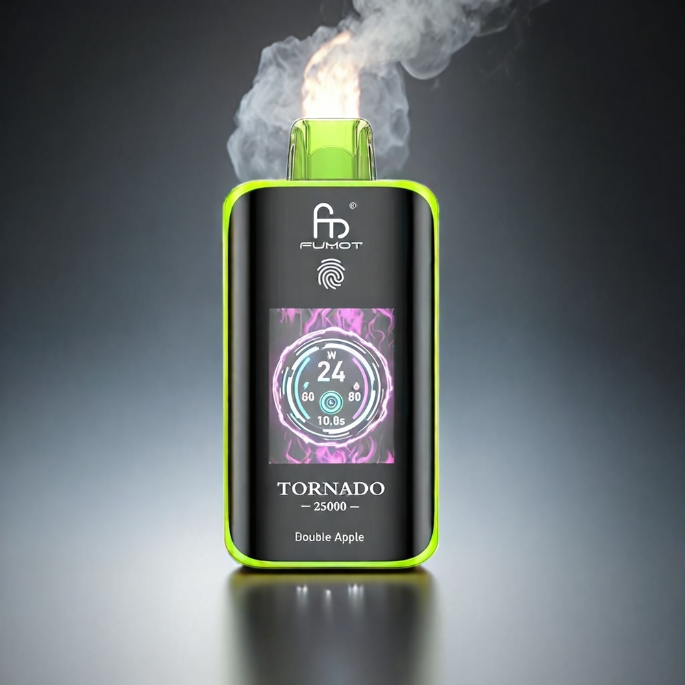 Fumot Tornado 25000 Puffs Norge engros med HD-skjerm, 700mAh batteri og dobbel eple smak