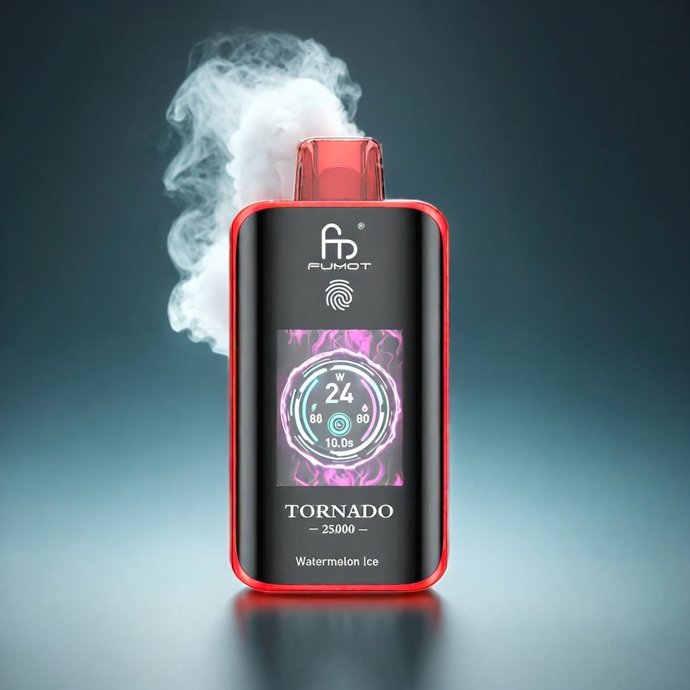Norge engros Fumot Tornado 25000 Puffs Vannmelon Is med HD Skjerm, 700mAh Batteri og Type-C Lading