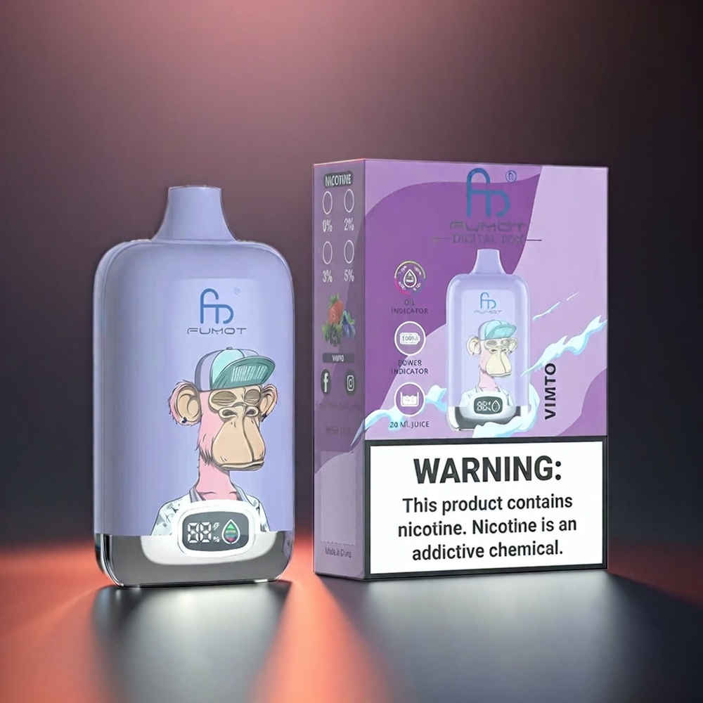 Fumot Tornado Digital Box 12000 Puffs Norge Engros – 20ml E-Liquid, Mesh Coil, Type-C Lading, MTL