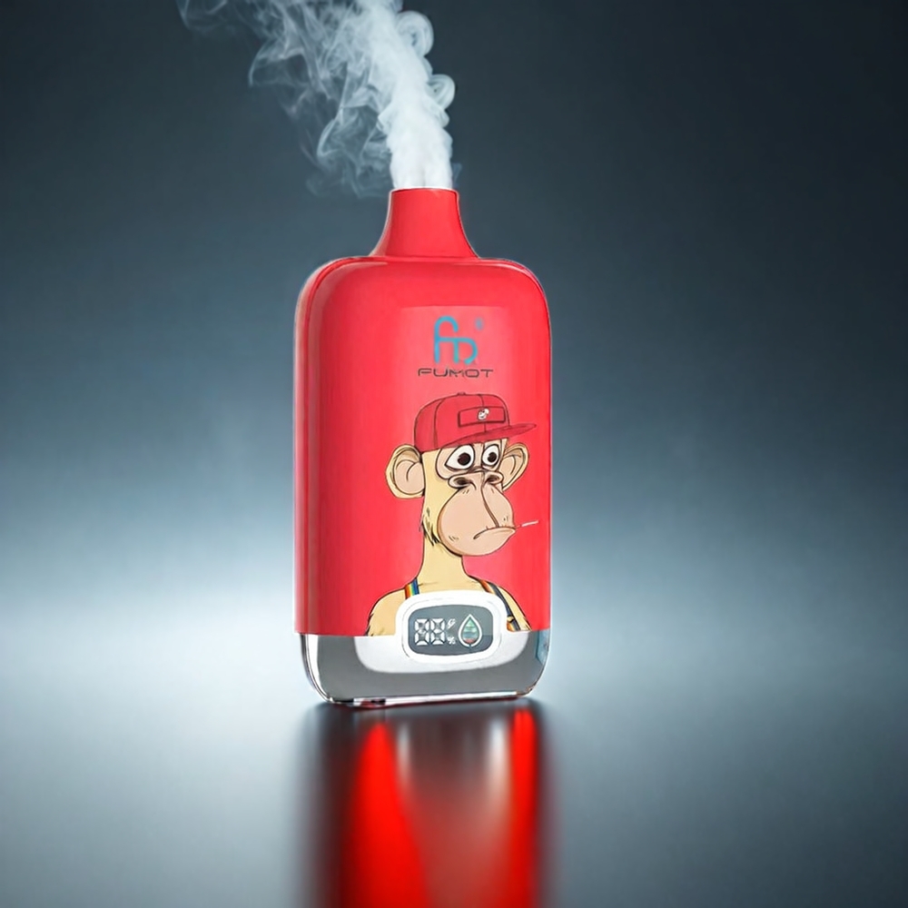 Fumot Tornado Digital Box 12000 Puffs Norge Engros med 20ml E-Liquid, 550mAh Batteri, Type-C Lading og Rød Energi Is