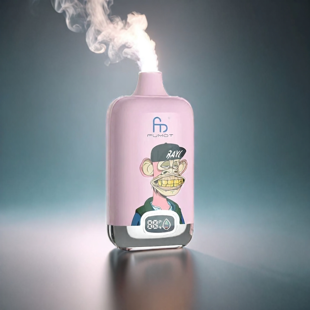 Fumot Tornado Digital Box 12000 Puffs Norge Engros med 20ml E-Liquid, 550mAh Batteri og Type-C Lading - Persisk Is (Peach Ice)